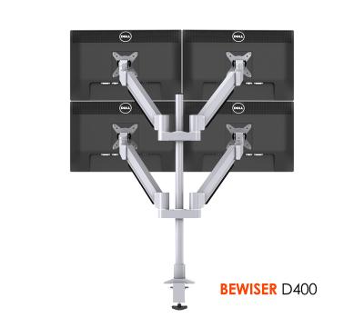 China Aluminum alloy desktop monitor riser monitor support arm lcd vesa bracket (BEWISER D400) for sale