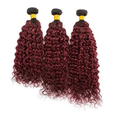 China Wholesale Hair Bundles Raw Cuticle Ailgned Curly Hair, 100% Unprocessed Brazilian Hair Sellers, Cheap Double Drawn Hair A-HB-JC-16& 18& 20-1B& 99J-0-56 for sale