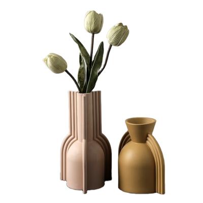 China Nordic Art Geometry Living Room Decoration Morandi Vases 2022 Nordic Color Vase Morandi Ceramic Vases Top Selling Minimalist Ceramic Vase for sale