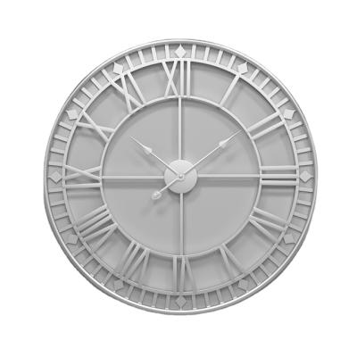 China 2022 European Style Antique Mute Round Metal Wall Clock Custom Round Modern Wall Clock Round Clock Home Decoration for sale