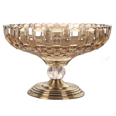 China Eco-friendly Luxury Home Decor Super Market Rack For Fruits And Vegetables Plate Glass Fruit Dish Crystal Fruit Plate for sale