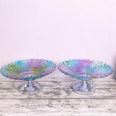 China Eco-friendly Modern Luxury Creative Home Gift Candy Fruit Dish Crystal Fruit Plate Colorful Decor Fruit for sale