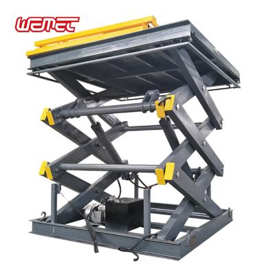 China Wemet Hydraulic Heavy Duty Lift Table Shear-Fork Type Scissor Lift Goods Lift 3ton for sale