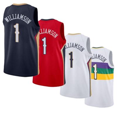 China Latest Best Custom Antibacterial Factory Mens Plus Size Embroidery Zion Williamson Basketball Jerseys for sale