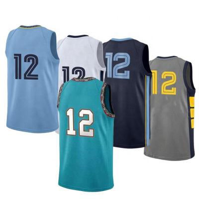 China Wholesale Custom High Quality Antibacterial Mens Embroidery #12 Ja Morant Basketball Tank Tops for sale