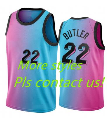 China Wholesale Custom Antibacterial Tackle Twill #22 Jimmy Butler Basketball Breathable Tank Tops for sale