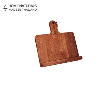 China Rectangular Wooden Tablet Stand in Oiled Shaped Wood with Brown Color with Handle and a Leather String for sale