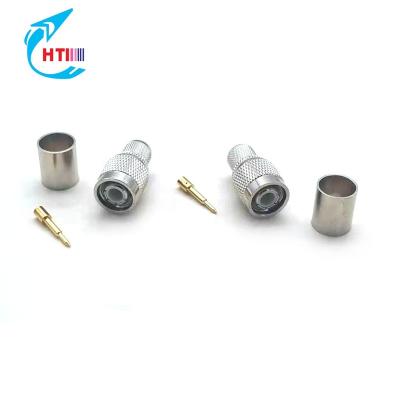 China Factory Price Brass RF Coaxial For RG213 Or LMR400 Cable TNC Male Plug Crimp Connector for sale