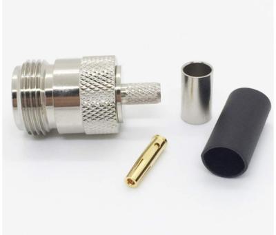 China RF N Female Connectors Crimp RF Coaxial Connector 50 Ohm For RG58 for sale