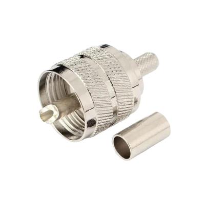 China Crimp RG58 RG142 LMR195 Male Connector Pl259 Male Connector UHF Factory Price Straight Connector Adapter for sale