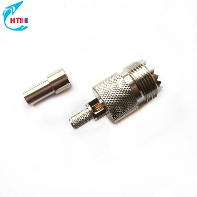 China Good Quality UHF SO239 Straight Female Crimp On Connector For RG58 RG142 LMR195 LMR200 Cable for sale