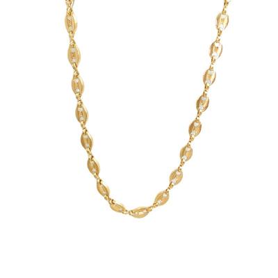 China 2022 Female Lux Entry Neck Chain Of The New Nose Hog Coffee Beans Jewelry Necklace 18K Gold FASHION Titanium Steel for sale