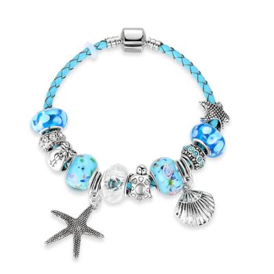 China Hot Sale Hiphop DIY Ross Beiver Starfish Wampum Bracelet With Blue Ocean Hand Act The Role Of Reenacting Ancient Ways for sale