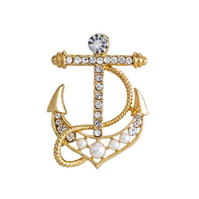 China High End British Suit ALLOY Retro Badge Rudder Anchor Tide Pin Brooches For Men for sale