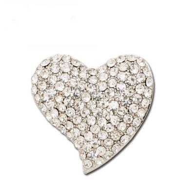 China ALLOY 3 Color Rhinestone Brooch Pin Peach Heart Cute Heart Shaped Pin for sale