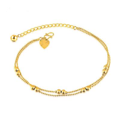 China FASHIONABLE Foot Jewelry Anklets Custom Charm Indian Plated 24k Gold Anklets For Women for sale