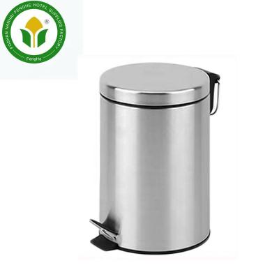 China Sustainable Hotel Room Metal Recycling Foot Pedal Trash Can Waste Bin for sale