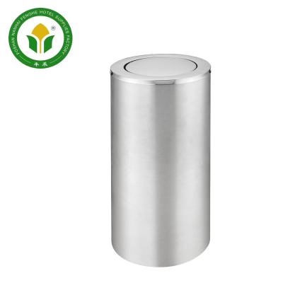 China Sustainable Standing Round Stainless Steel Waste Bin Trash Bin for sale