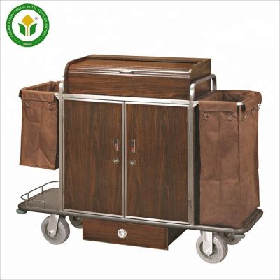 China Modern Hotel Room Metal Housekeeping Cleaning Trolley Housekeeping Trolley Service Trolley for sale