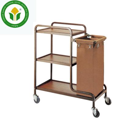 China Modern Hotel Iron Housekeeping Cleaning Service Trolley Maid Trolley for sale