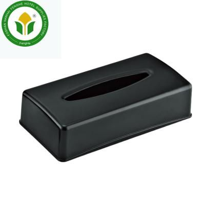 China Modern Hotel Supplies Black Rectangular Melamine Tissue Box for sale