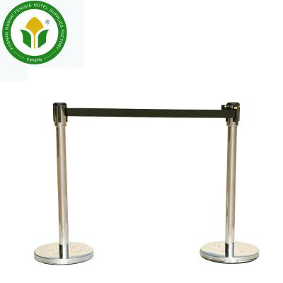 China Hotel Commercial Metal Furniture Crowd Belt Rope Divider Rack Retractable Queue Post Queue Barrier Bracket for sale