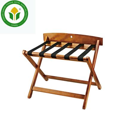 China Modern Solid Wood Straight Leg Brown Folding Luggage Rack Luggage Rack for sale