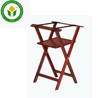 China Hotel Modern Guest Room Wooden Folding Luggage Rack for sale