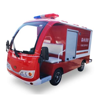 China HuaKai brand 2 seater electric fire truck with 800L water cannon water tank for electric heater motor for sale 4200*1500*2100mm for sale