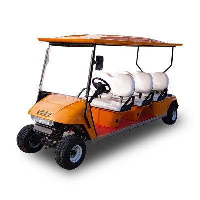 China 4 6 8 seat factory direct sale white orange electric golf cart for electric shuttle car golf cart 3790*1140*1970mm for sale