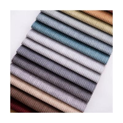 China Luxury Microfiber Sofa Fabric Breathable Textile For New Fashion Corduroy Comfy Raw Material Polyester Knitting Plain Printed Knitted for sale