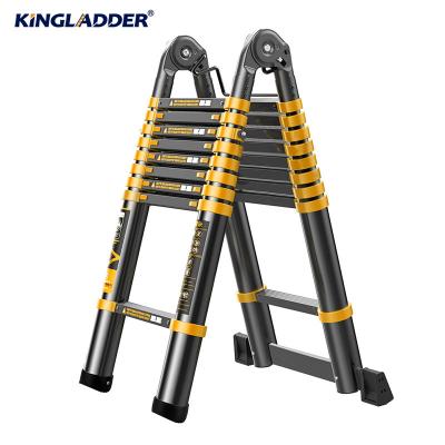 China Folding ladders kingladder hot sale products en131 3.8M 12.5FT universal double sided aluminum telescopic ladder for sale