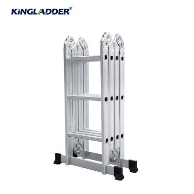 China Folding Ladders Hot Selling Shrinked Packed Universal Aluminum Step Ladder With Platform for sale