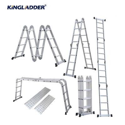 China Aluminum Step Ladder 4x2 4x3 4x4 4x5 4x6 Folding Ladders /Multipurpose Folding Ladder 7m 3m 4m 5m 6m for sale