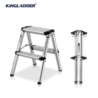 China Folding Ladders Kingladder KHF202 2 Steps Stool Aluminum Ladder EN131 For Sale for sale