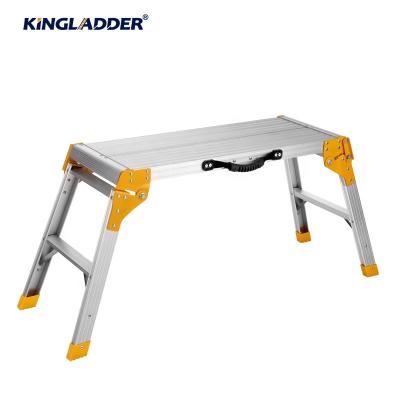 China Folding Ladders Kingladder KW101 Aluminum Portable Work Platform Ladder For Home Use Quality One Step Working Platform Ladder for sale