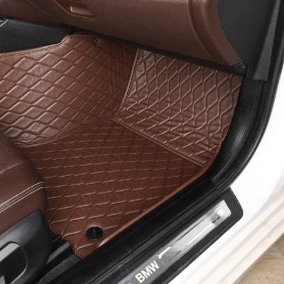 China Easy Cleaned Luxury Design Full Set Universal Fur PU Leather Car Mats for sale