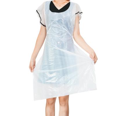 China White or clear colors disposable apron of pe/hdpe/ldpe plastic waterproof comfortable in the kitchen for sale