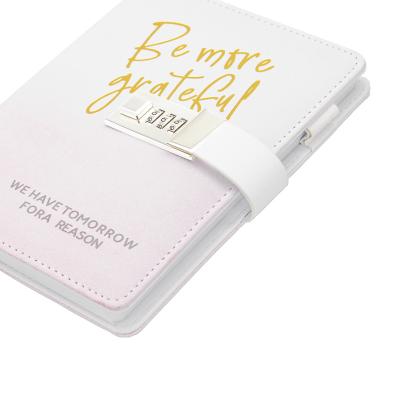 China Eco-Friendly Paper Be More Grateful Diary With Lock For Girls for sale