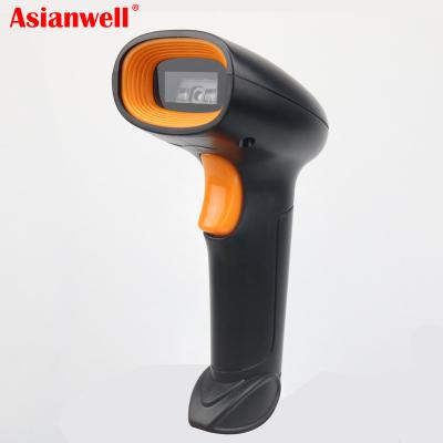 China Asianwell cheapest handheld 1d laser barcode scanner with stand be choosed for store supermarket A4 for sale