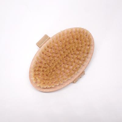 China Viable Dry Oval Dry Pure Bath Products Brush Beech Pig Bristle Soft Bristle Brush No Handle for sale