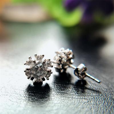 China CLASSIC 925 Sterling Silver Stud Earring Women Jewelry Mens Gift Zircon Stone Moissanite Crystal Earrings for sale