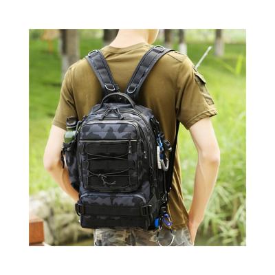 China New Product Waterproof Stainless Leather Strap Three-Layer Bag Professional Fishing Backpack Multi Function Fishing Bags for sale