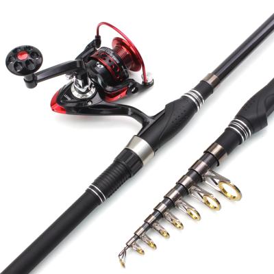 China LEFT HAND Carbon Straightening Freshwater Set Handle For Beginners Fishing Reel To Black Reel Mouth Water Drop Fishing Rod for sale