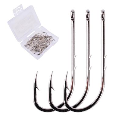 China Outdoor Activities Fishing Sea Carp Carbon Steel Solvent Machine Hook 50 Pcs Bulk Set Box Worm Circle Safety Outdoor Hooks for sale