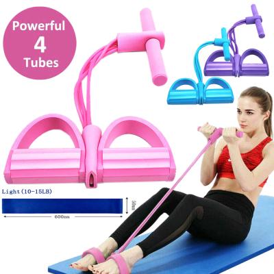 China Home Gym Sports Training Elastic Bands Pull Up Band 4 Resistanc Ropes Resistance Band Belly Rower Test Program For Fitness Equipment for sale