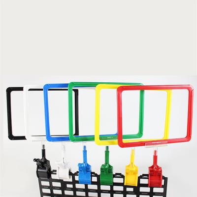 China Supermarket Price Tag Colors Plastic Retail Pop Display Sign Promotion Clip With Frame Stand Clip for sale