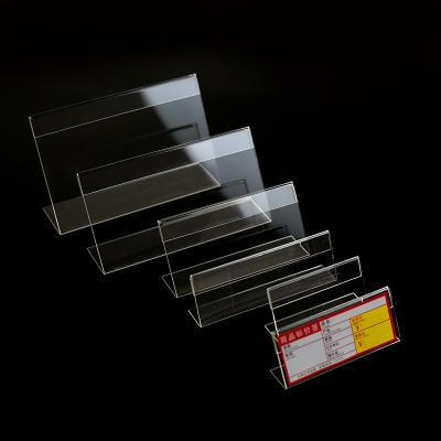 China With Four Magnets Small L Acrylic Label Frame Table Sign Price Tag Display Paper Name Card Holder Desktop Stands for sale