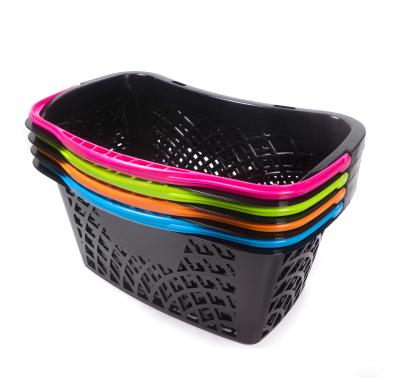 China Supermarket shopping cart plastic foldable shopping cart handle grocery shopping baskets for sale