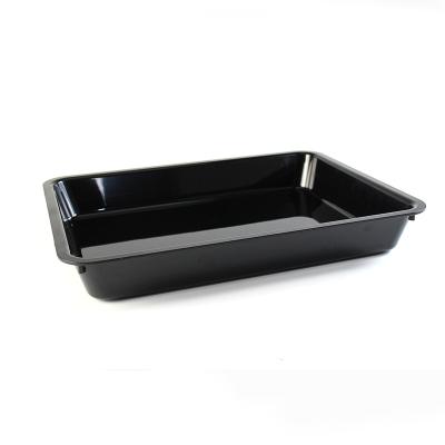 China Display Fresh Food Wholesale Plastic Black Frost Meat Display Serving Trays For Supermarket for sale